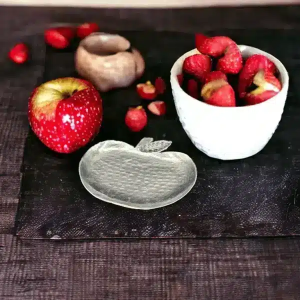 Handmade copper dish covered with nickle with mirror