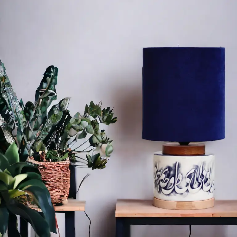 Calligraphy Lamp with fabric shade