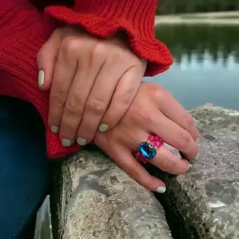 Ring with Colourful Beads