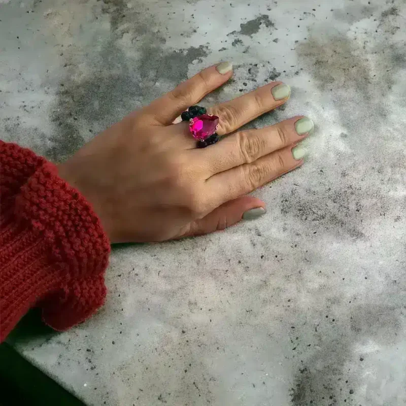 Ring with Colourful Beads