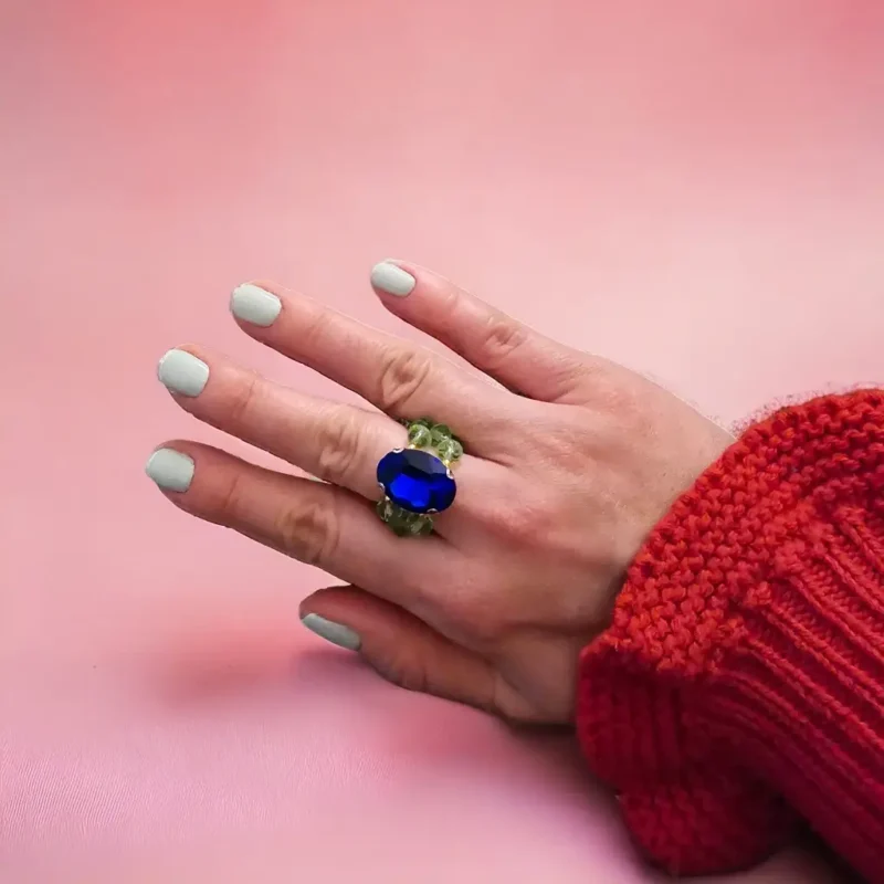 Ring with Colourful Beads