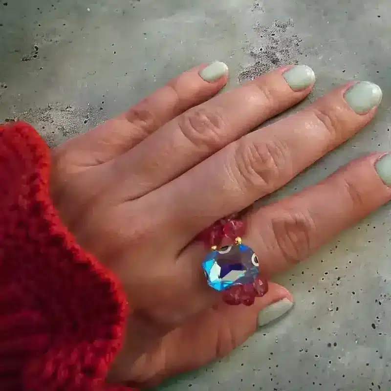 Ring with Colourful Beads