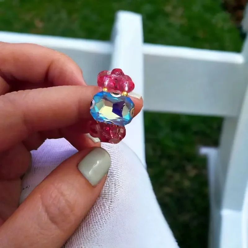 Ring with Colourful Beads