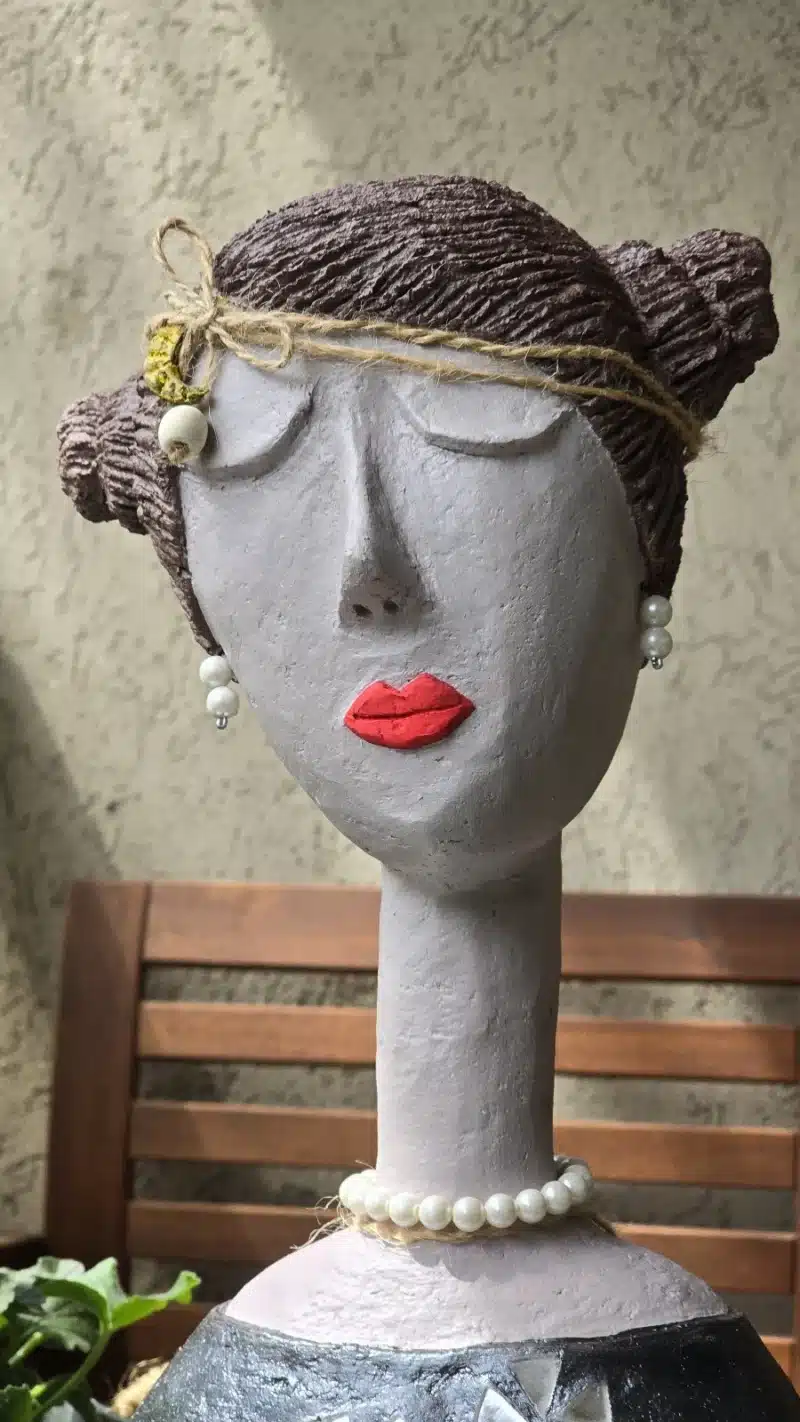 Papier mache sculpture designed with mirror