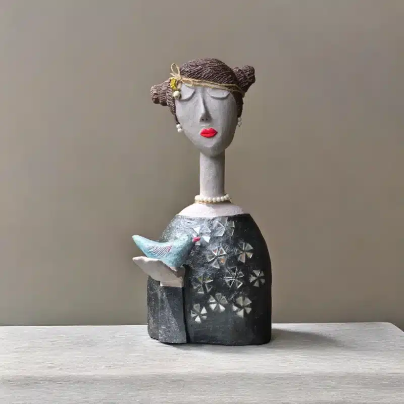 Papier mache sculpture designed with mirror