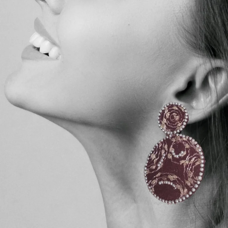 Crimson Swirl Earrings