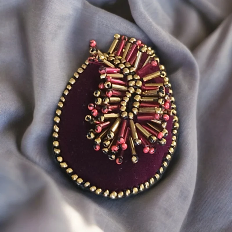 Burgundy Burst Brooch