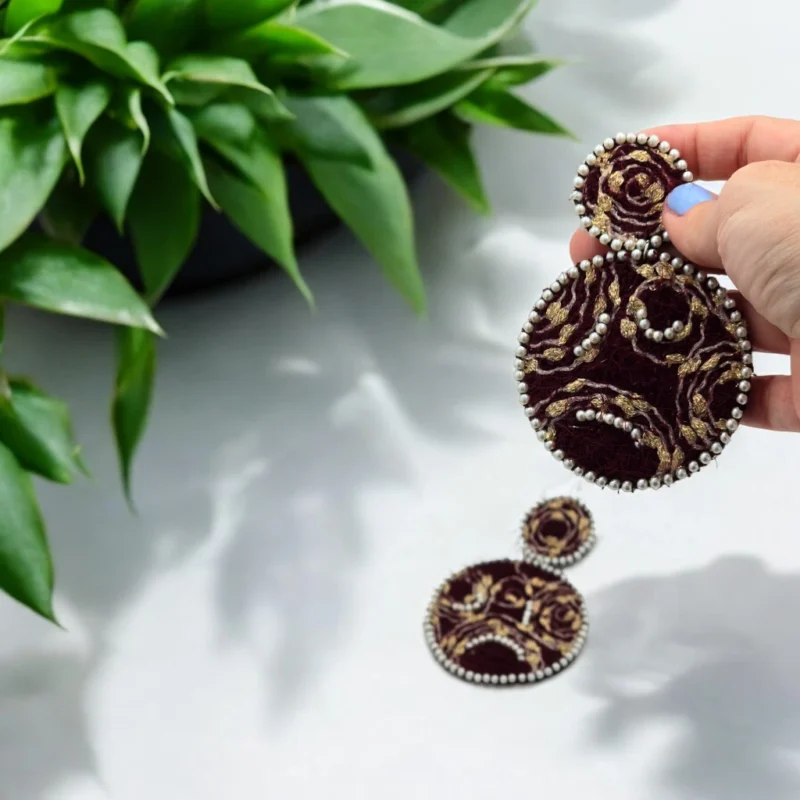 Crimson Swirl Earrings