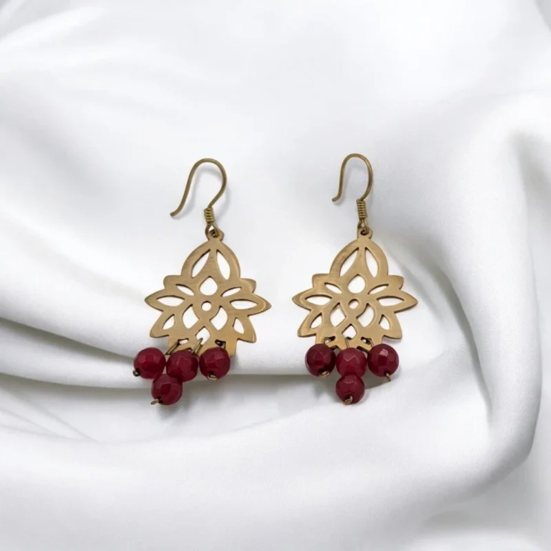 Garnet Filigree Earrings