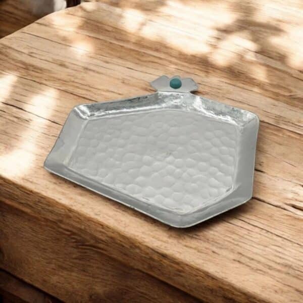 Hammered Nickel Plated Copper Serving Plate