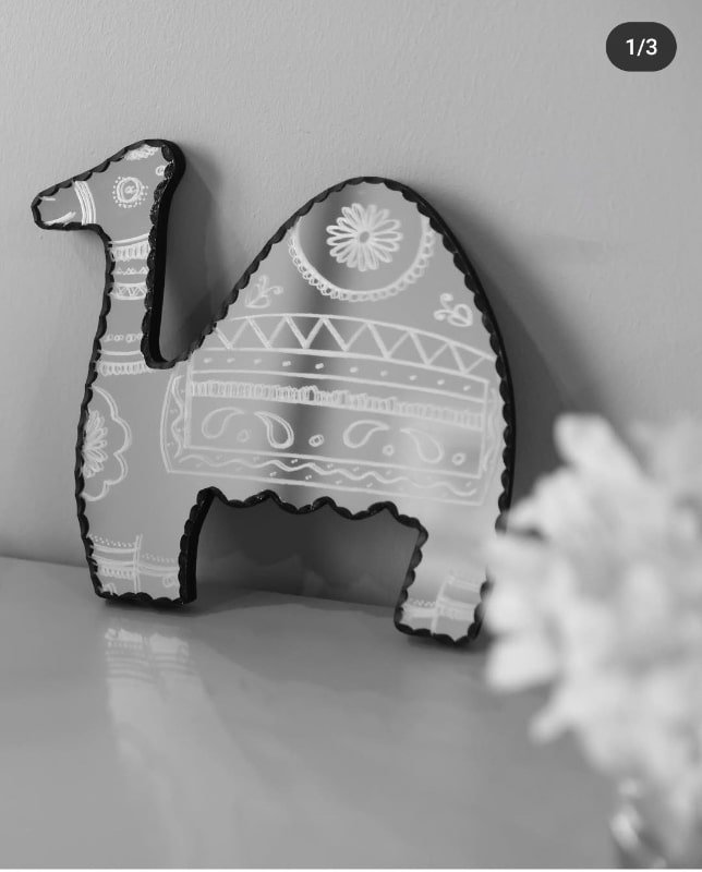 Etched Camel Design Mirror