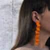 orange wavy polymer clay earrings