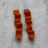 orange wavy polymer clay earrings