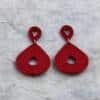 red textured polymer clay earrings