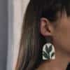 polymer clay leaf earrings