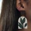 polymer clay leaf earrings