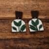 polymer clay leaf earrings