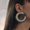 color block polymer clay hoop earrings