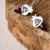 silver pomegranate dangle earrings