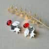 silver pomegranate earrings
