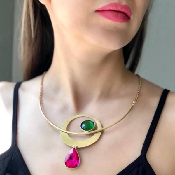 Handmade Brass Statement Necklace